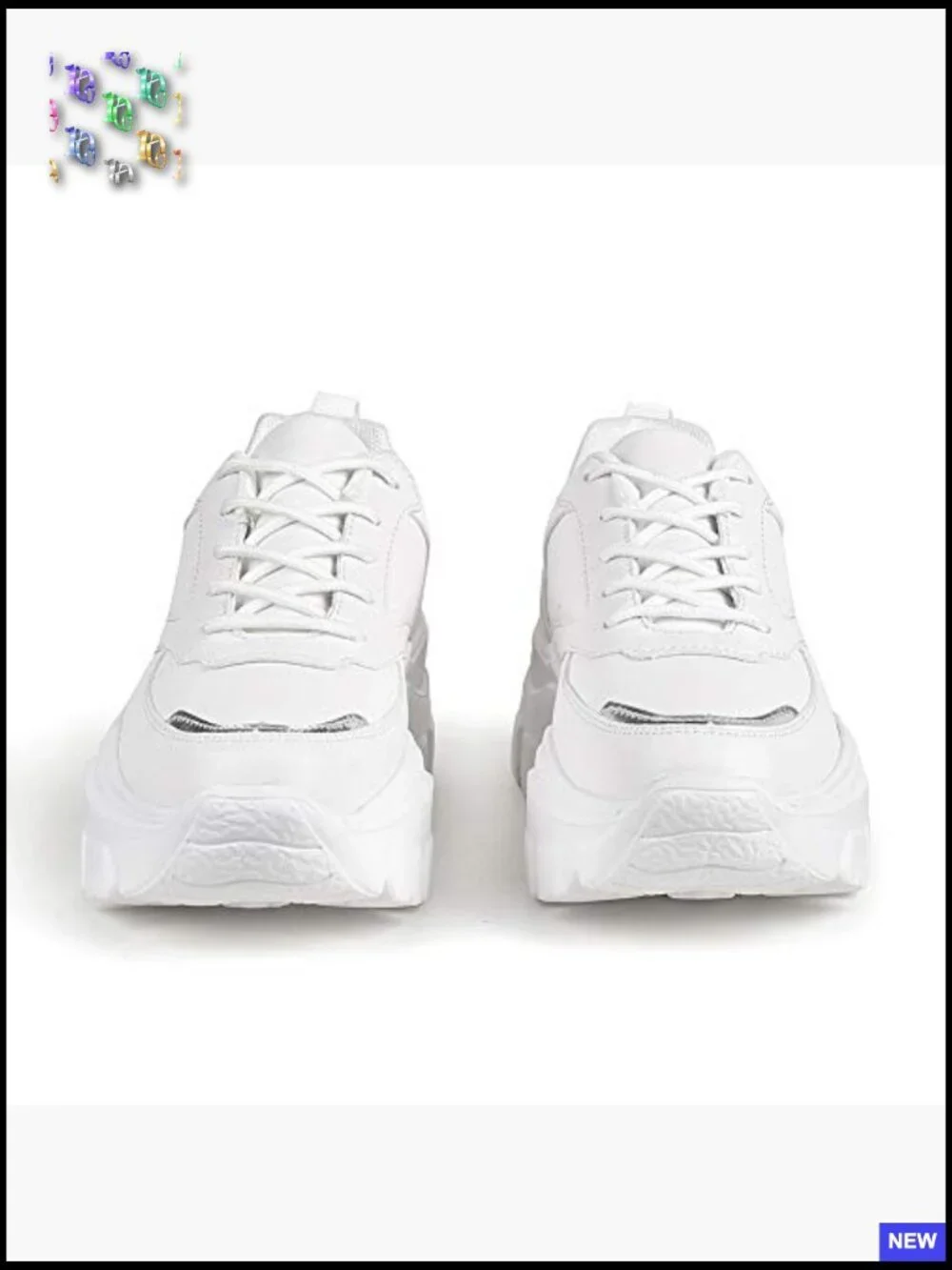 Chunky Platform Sneakers Hologram Lace-Up Casual Fashion Walking Sport Shoes